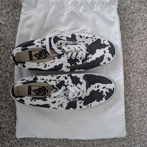 Vans Cow Print Black and White Sneakers